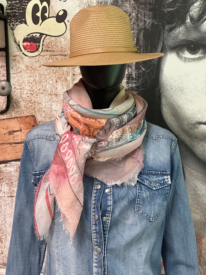 Foulard carré nuancé pastel MADE IN ITALY