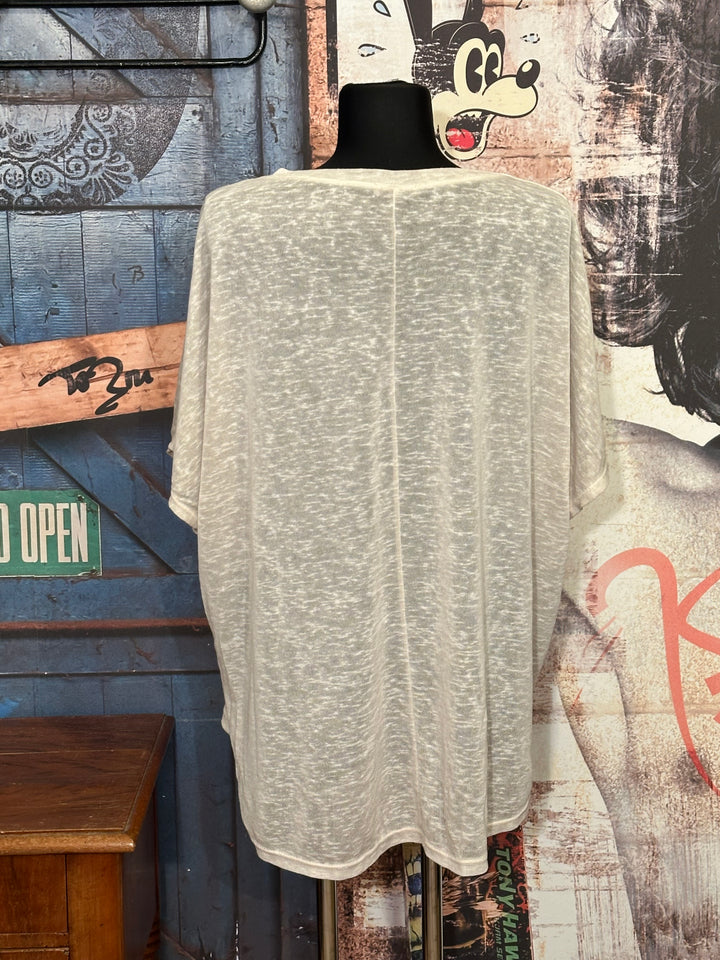 T-shirt + size col V "Ibiza sun" beige chiné