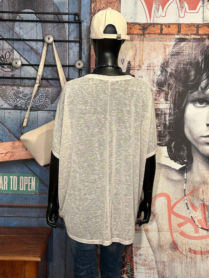 T-shirt + size col V "Ibiza sun" beige chiné