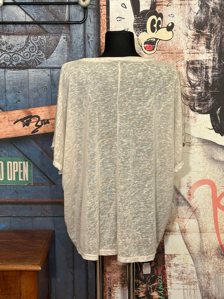 T-shirt + size col V "skull" beige chiné