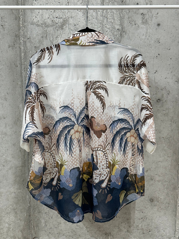 Chemisier "Basile" motif tropical (40/44) MADE IN ITALY