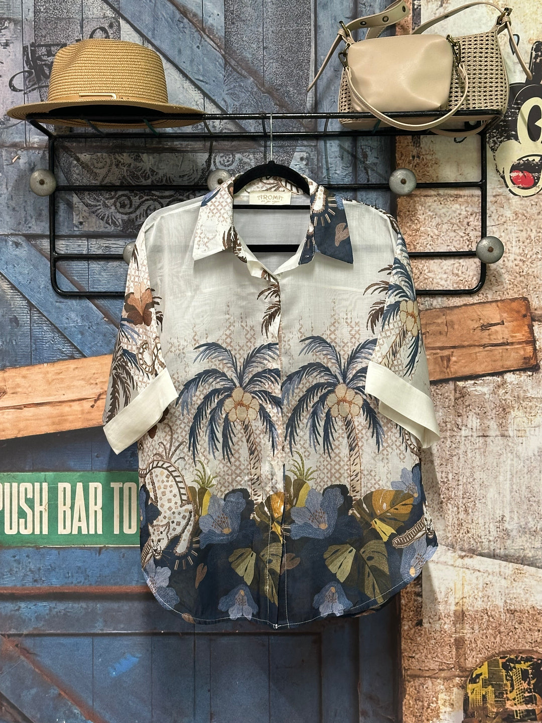 Chemisier "Basile" motif tropical (40/44) MADE IN ITALY