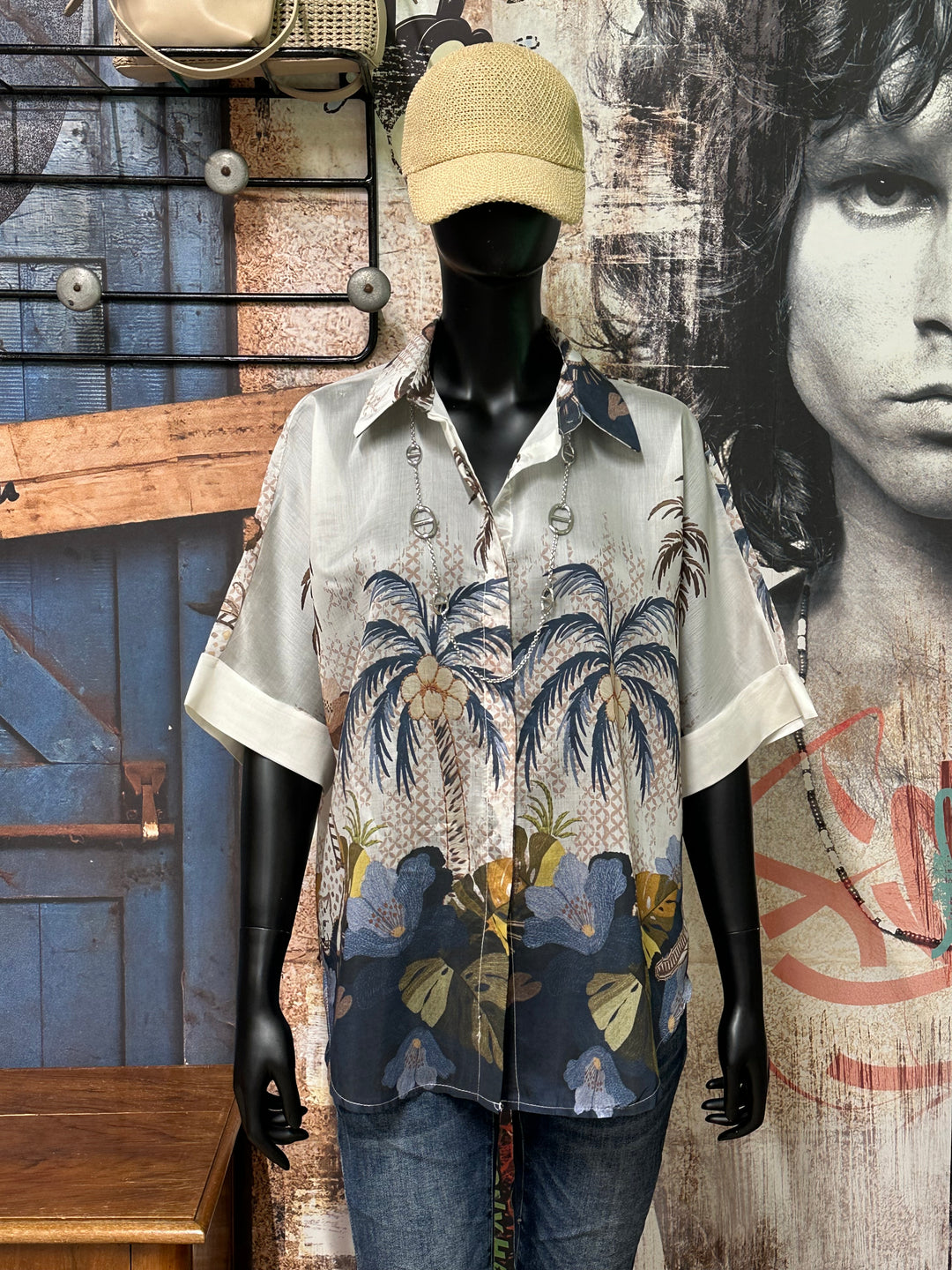 Chemisier "Basile" motif tropical (40/44) MADE IN ITALY