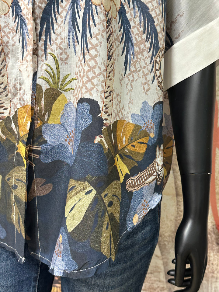 Chemisier "Basile" motif tropical (40/44) MADE IN ITALY