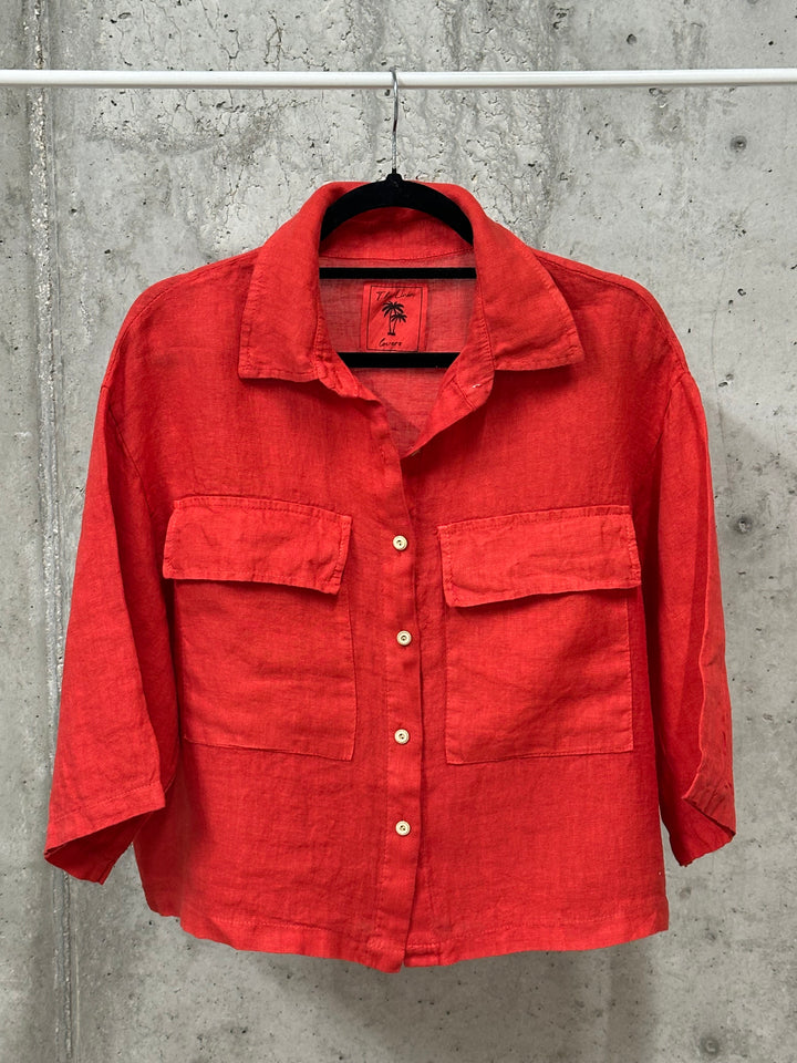 Veste/Chemisier court "Elena" 100% lin (38/42) MADE IN ITALY