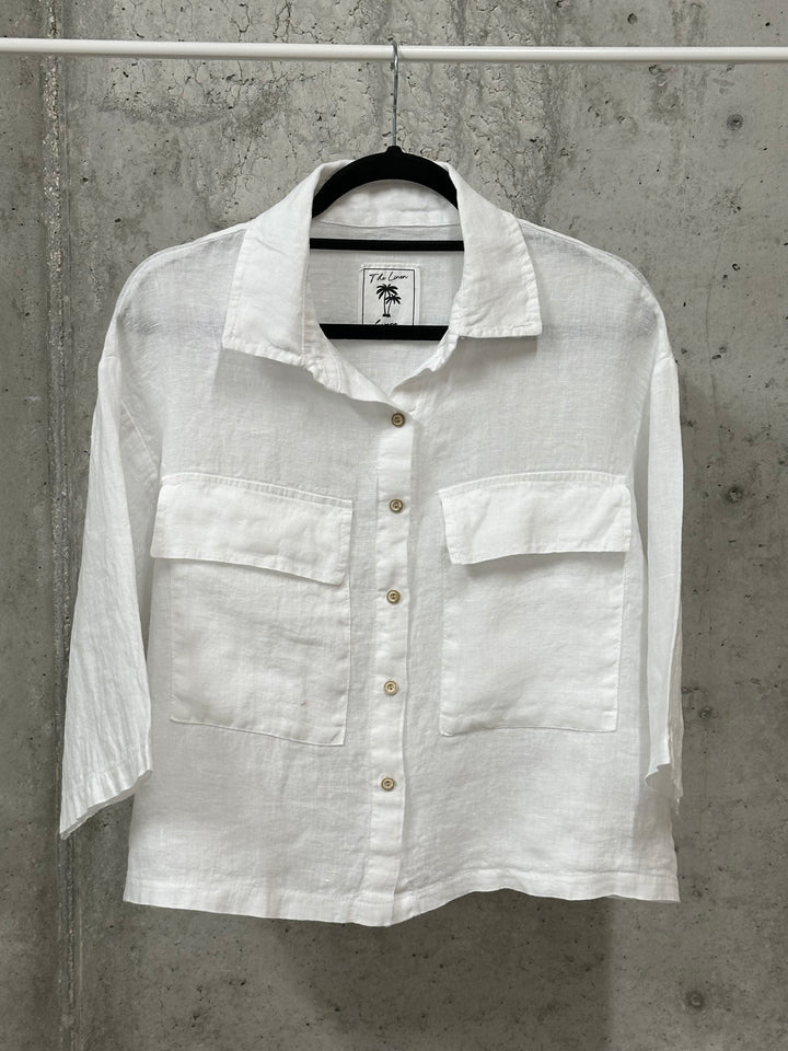 Veste/Chemisier court "Elena" 100% lin (38/42) MADE IN ITALY