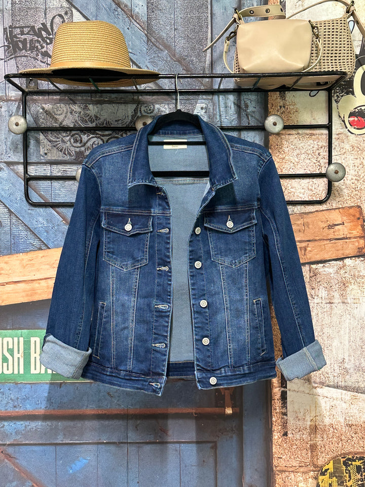 Veste en jean stretch "Nina" denim foncé (40 ➡️ 48)