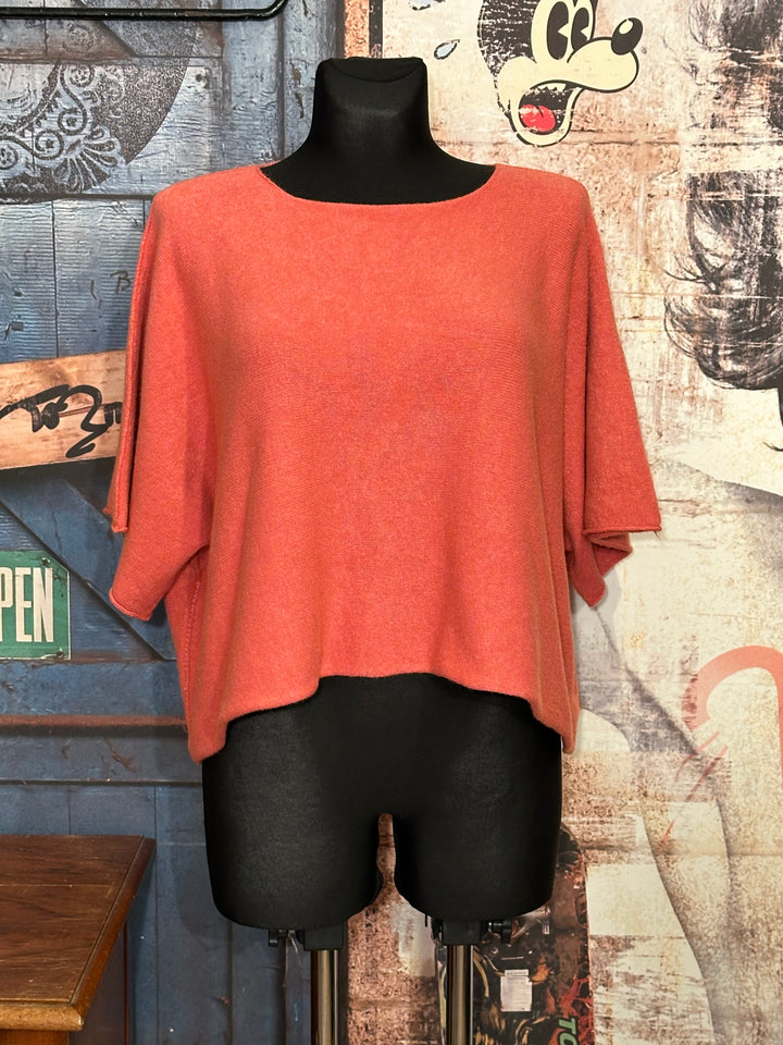Pull court + size manches courtes rose vintage