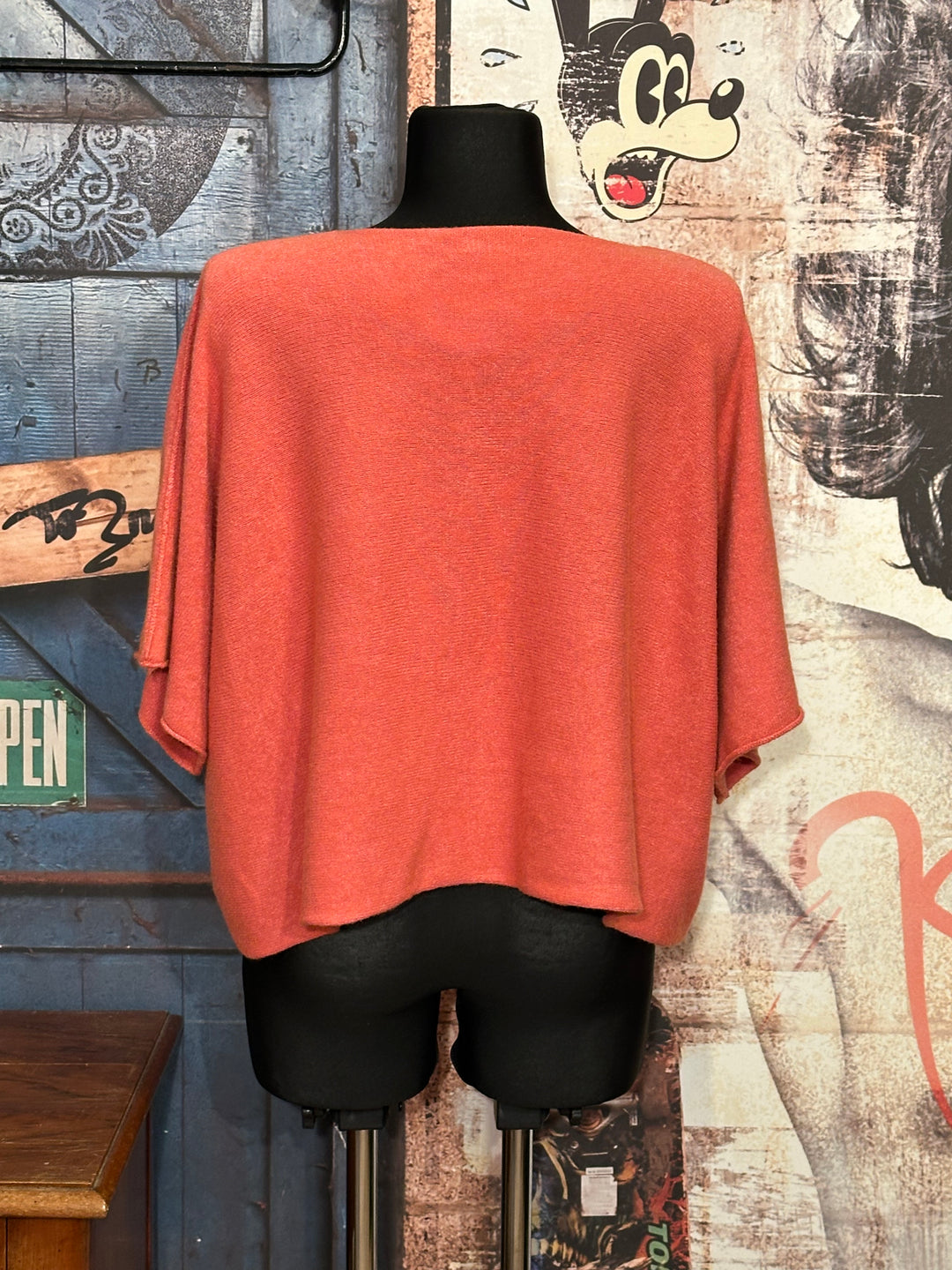 Pull court + size manches courtes rose vintage