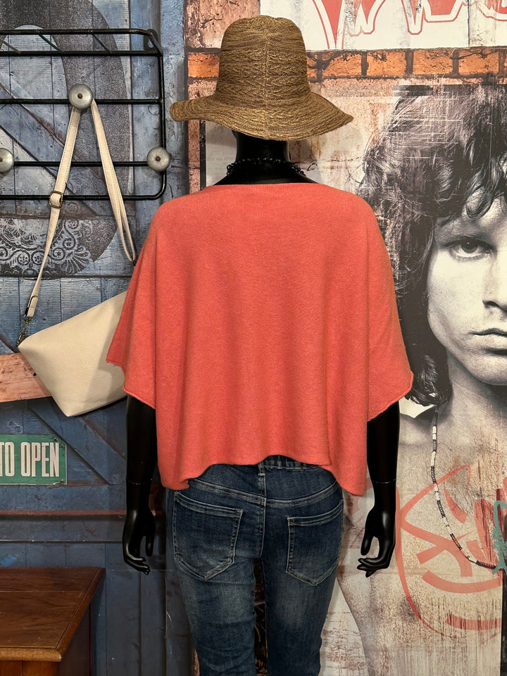 Pull court + size manches courtes rose vintage