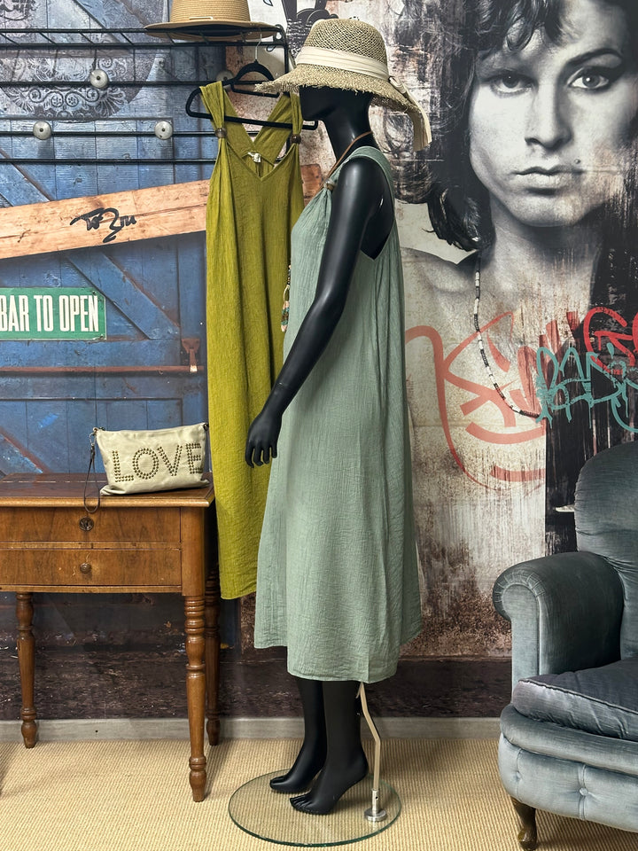 Robe longue "Ava" fluide &amp; unie (38/42) MADE IN ITALY
