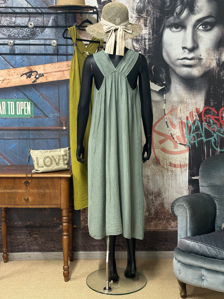 Robe longue "Ava" fluide &amp; unie (38/42) MADE IN ITALY