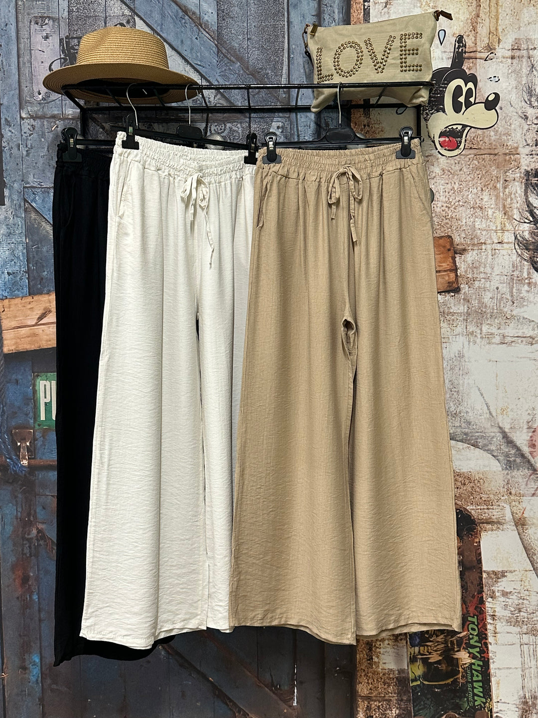 Pantalon "Pablo" fluide &amp; taille élastique 100%viscose (38/42) MADE IN ITALY