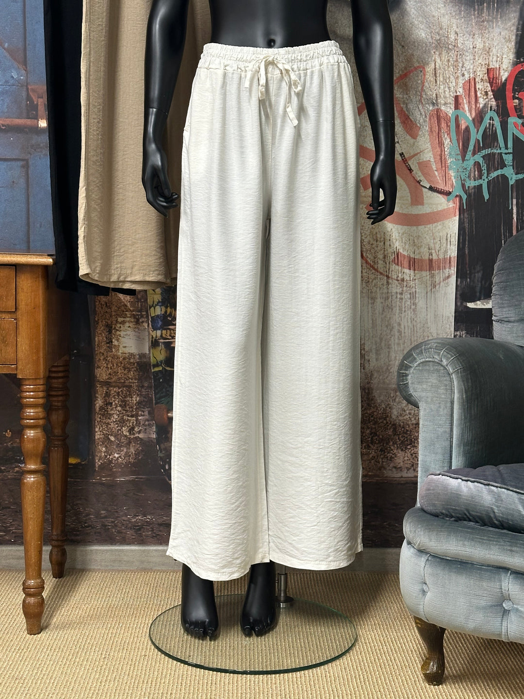 Pantalon "Pablo" fluide &amp; taille élastique 100%viscose (38/42) MADE IN ITALY