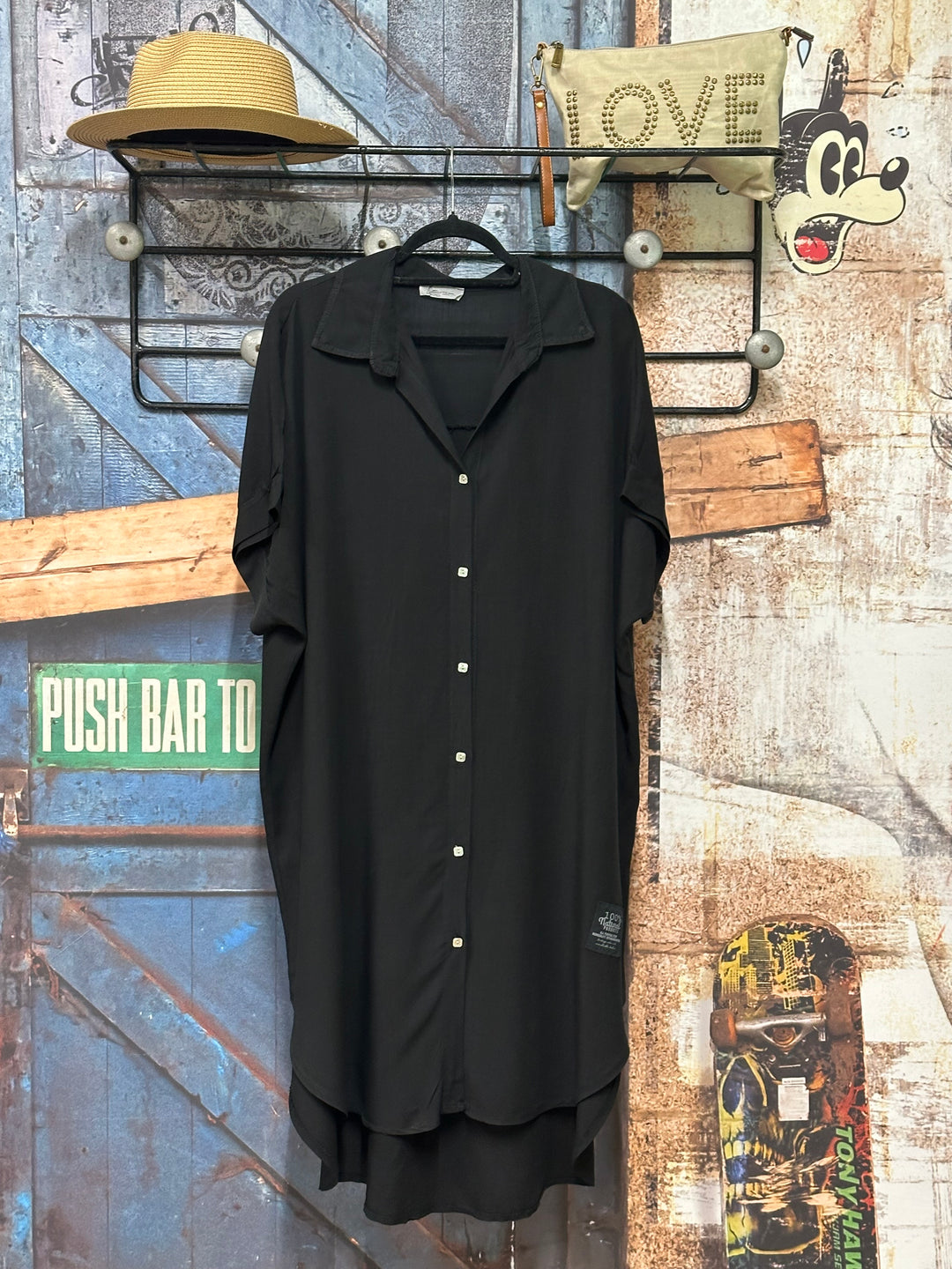 Robe chemise "Clémence" unie 100% viscose (40/46) MADE IN ITALY