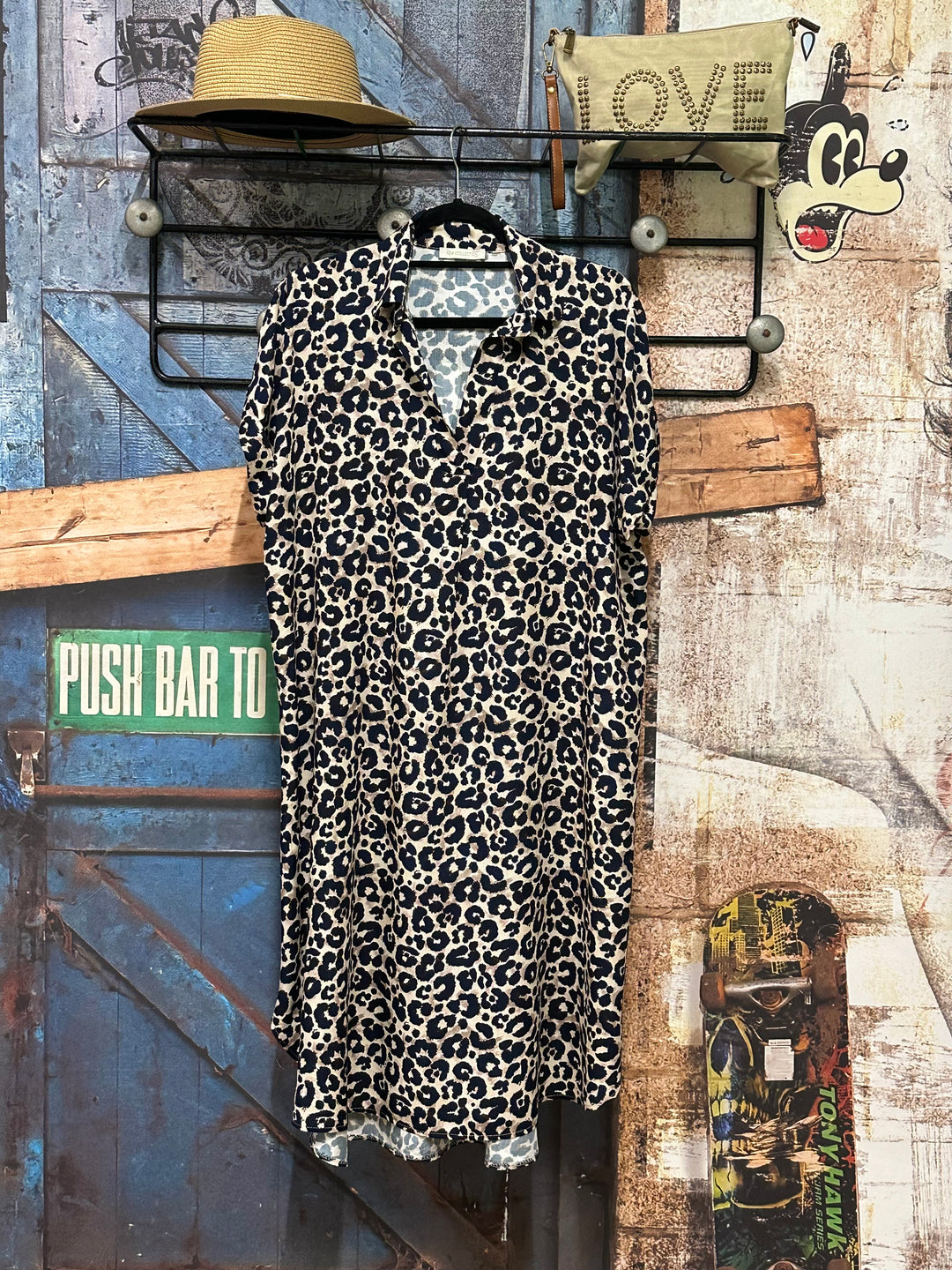 Robe chemise "Clara" imprimé léopard 100% viscose (38/42) MADE IN ITALY