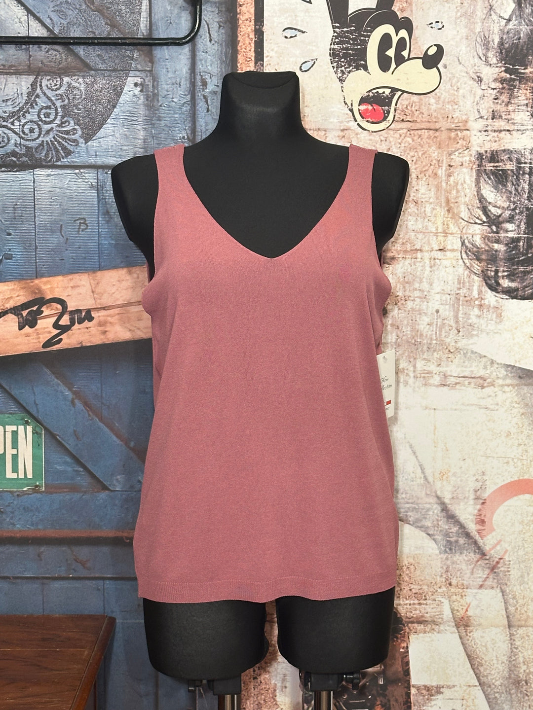 Ultrafließendes Tanktop in Vintage-Rosa