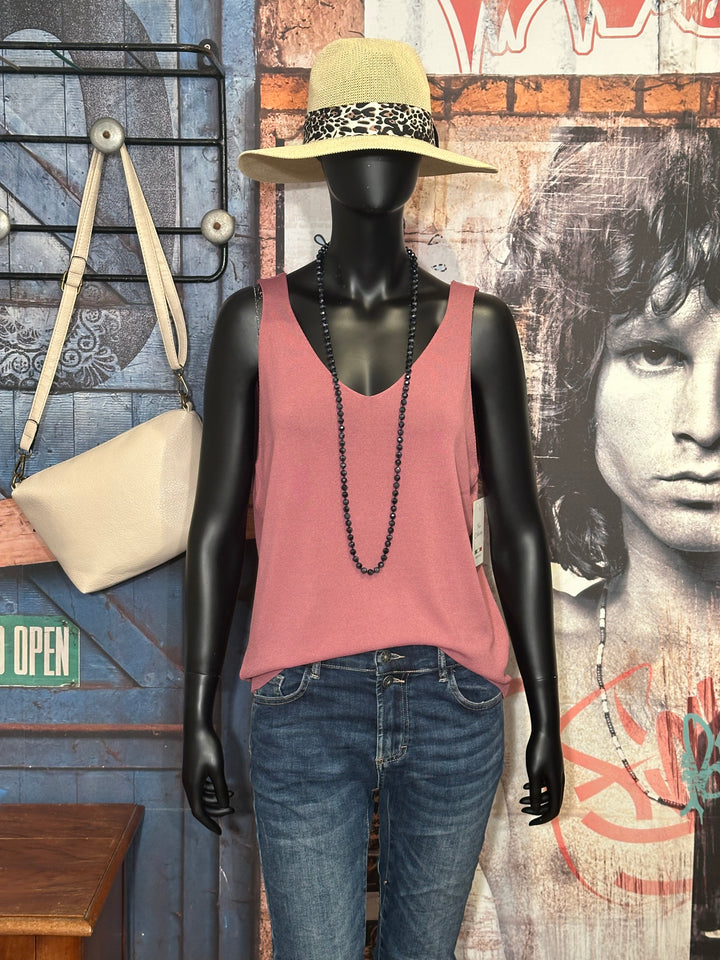 Ultrafließendes Tanktop in Vintage-Rosa
