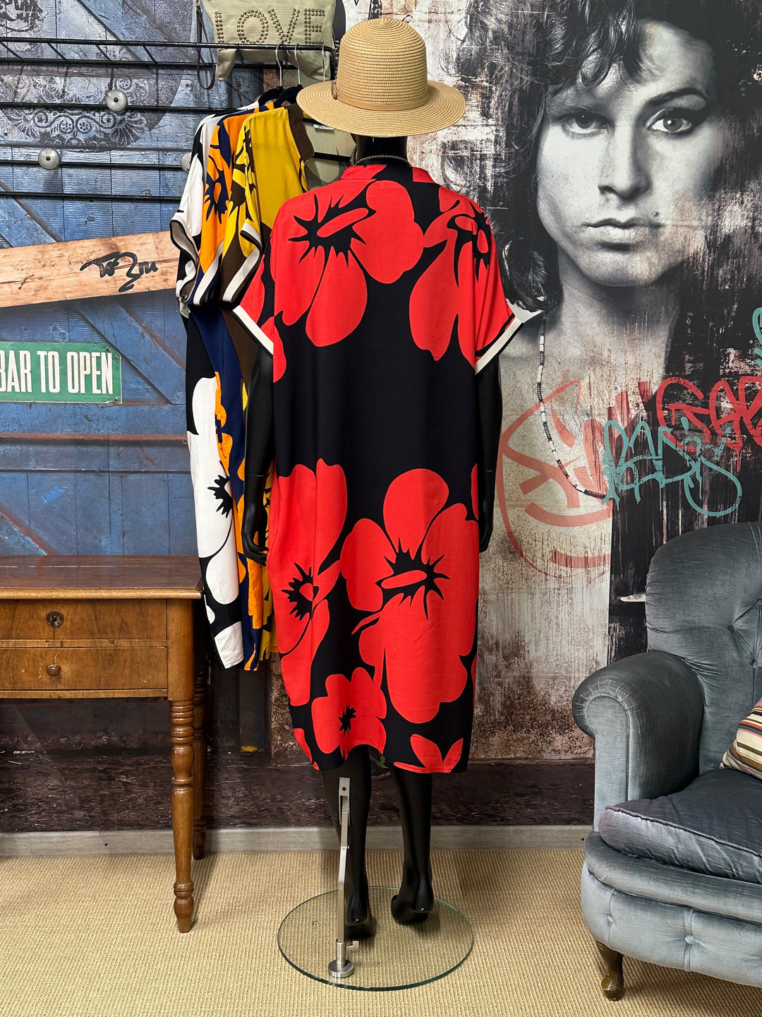 Robe longue "Céleste" imprimé floral 100% viscose (40/46) MADE IN ITALY