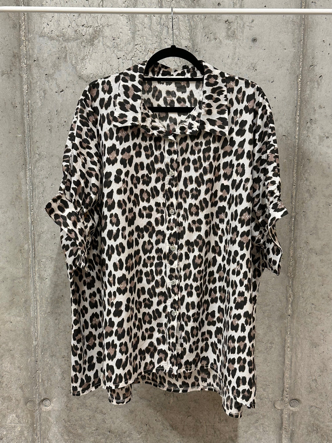 Chemisier "Lola" imprimé léopard 100% coton (42/48) MADE IN ITALY