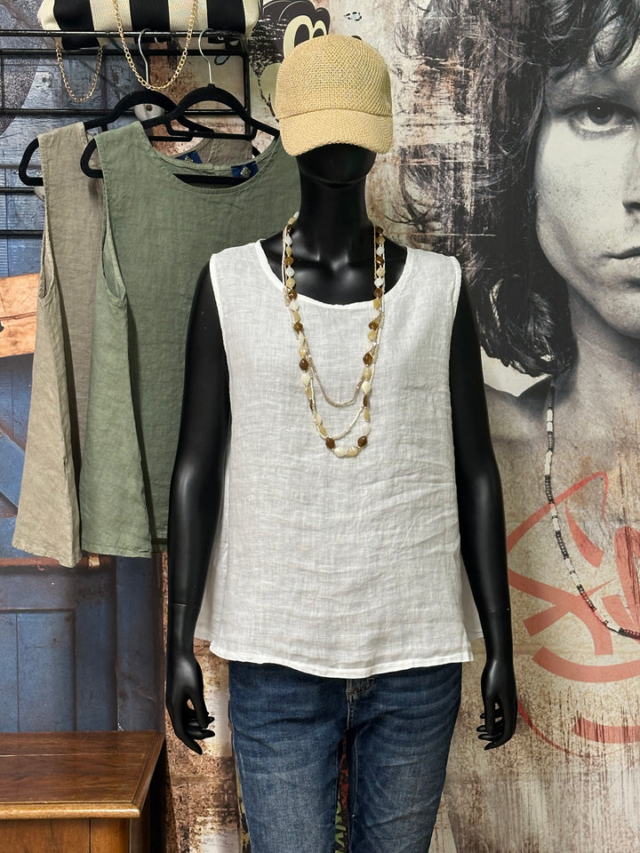 Top uni "Charlotte" 100% lin (38/42) MADE IN ITALY
