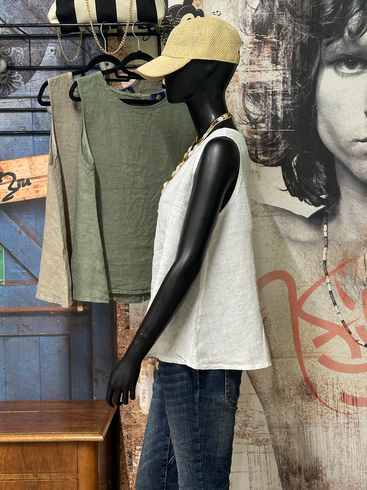 Top uni "Charlotte" 100% lin (38/42) MADE IN ITALY