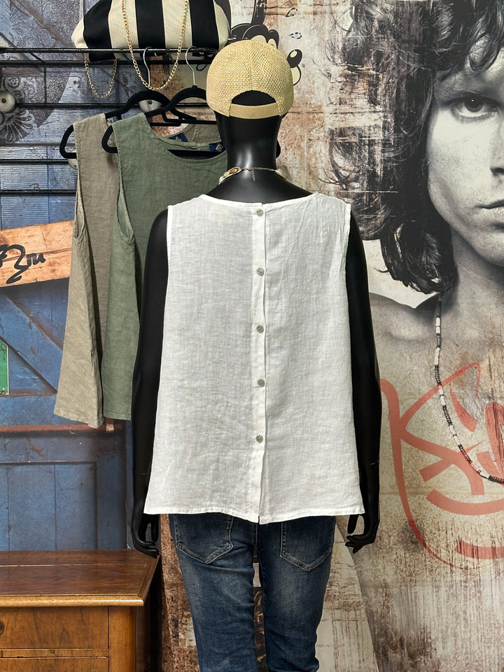 Top uni "Charlotte" 100% lin (38/42) MADE IN ITALY