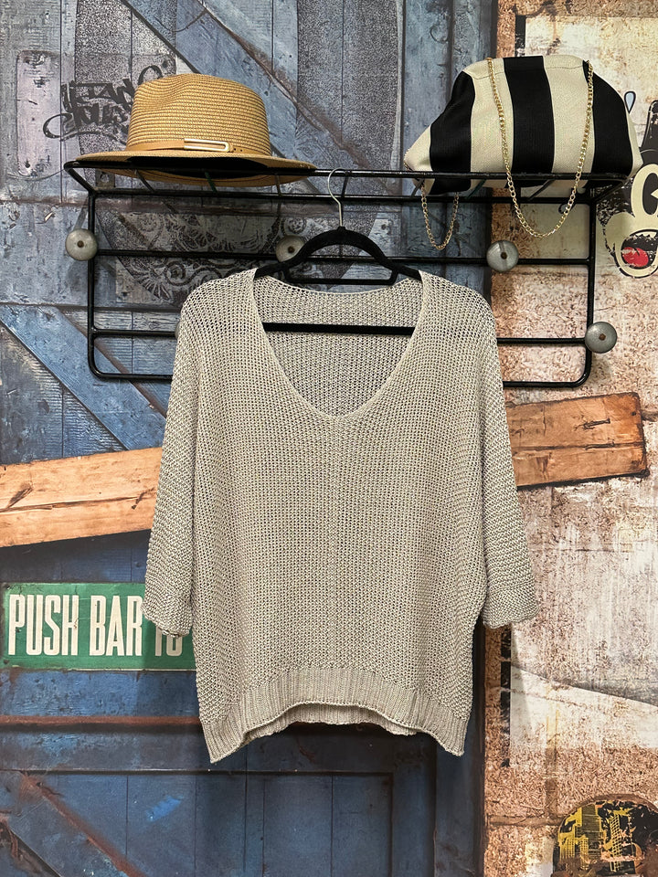 Pull "Justin" en maille ajourée (38/42) MADE IN ITALY