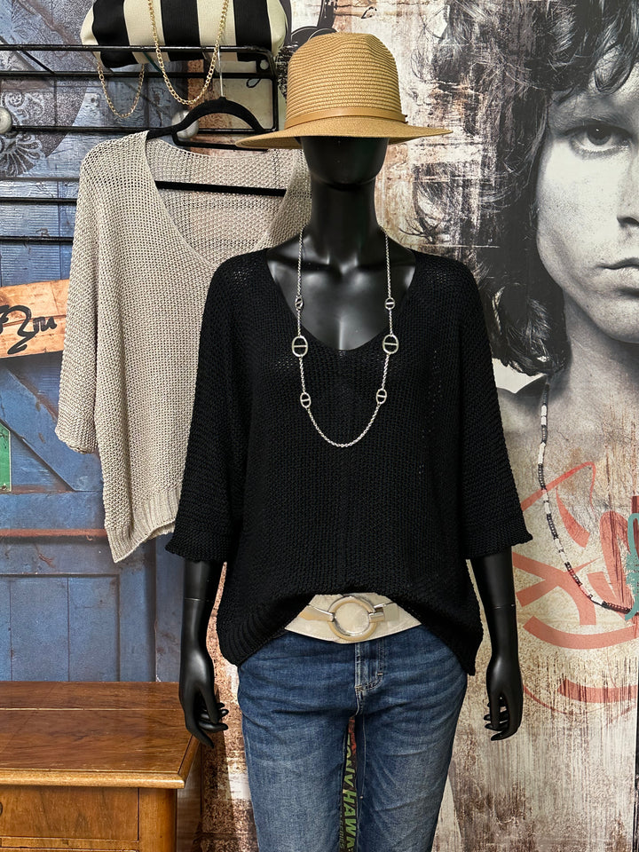 Pull "Justin" en maille ajourée (38/42) MADE IN ITALY