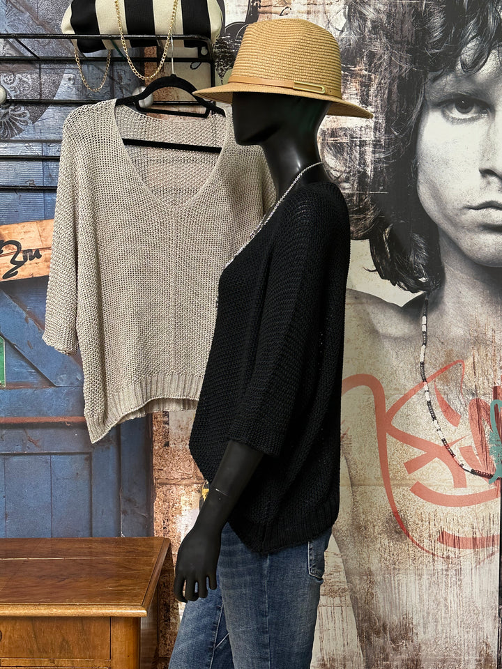 Pull "Justin" en maille ajourée (38/42) MADE IN ITALY