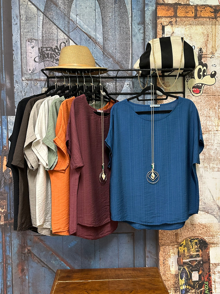 Top "Jasmine" manches courtes &amp; 100% viscose (38/42) MADE IN ITALY