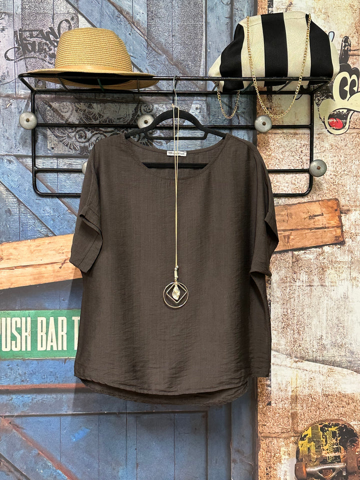 Top "Jasmine" manches courtes &amp; 100% viscose (38/42) MADE IN ITALY