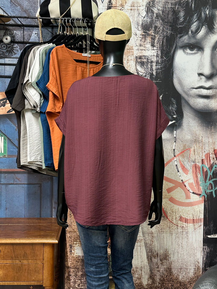 Top "Jasmine" manches courtes &amp; 100% viscose (38/42) MADE IN ITALY