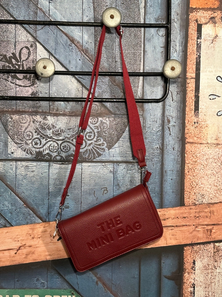 Sac bandoulière "THE MINI BAG" bordeaux