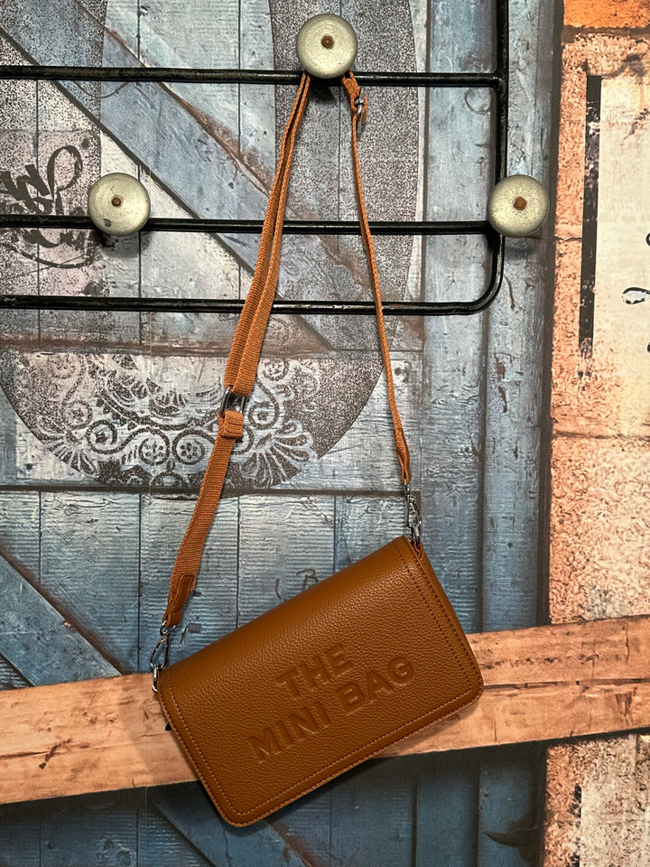 Sac bandoulière "THE MINI BAG" cognac