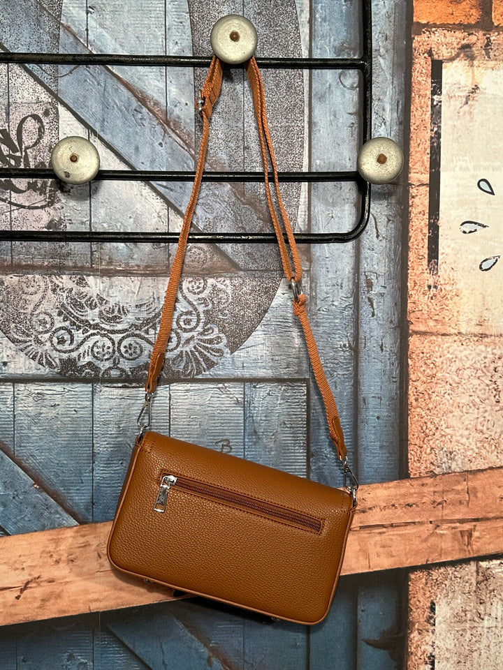 Sac bandoulière "THE MINI BAG" cognac