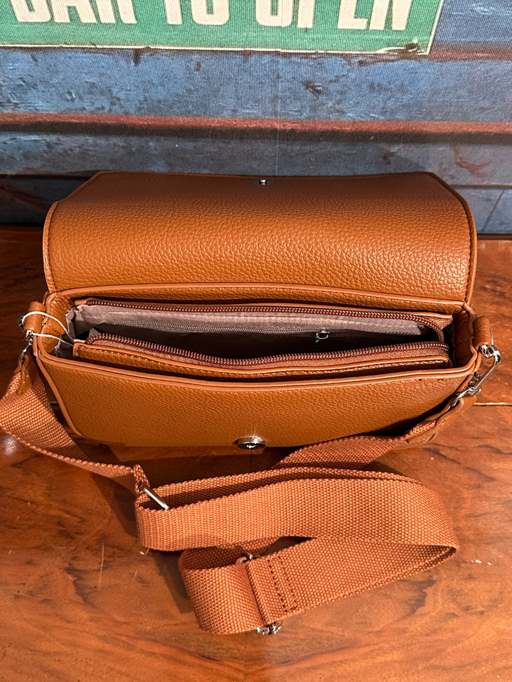 Sac bandoulière "THE MINI BAG" cognac