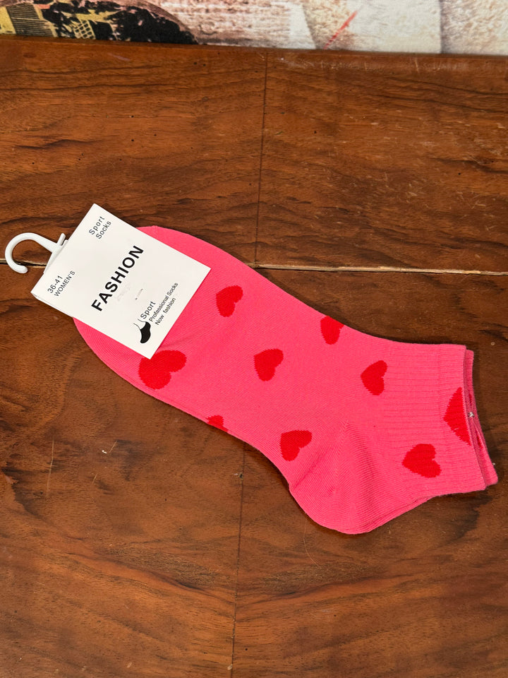 Socken "Herz" pink & rot