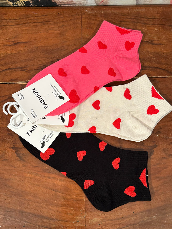 Socken "Herz" schwarz & rot