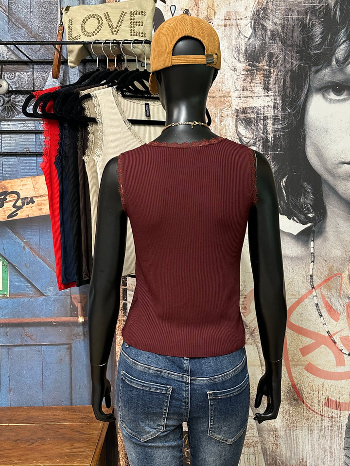 Top "Jules" col V &amp; dentelle (36/40)