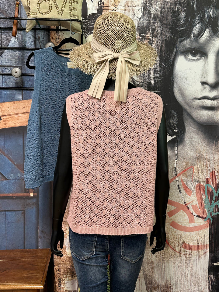 Top "Alix" en maille ajourée (38/42) MADE IN ITALY