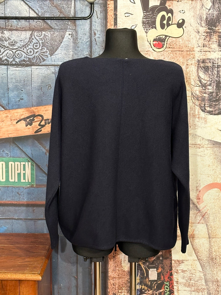 Unifarbener, verstellbarer Pullover in Marineblau (38/42)