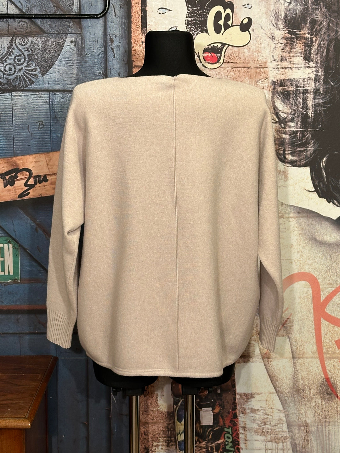 Unifarbener, verstellbarer Pullover in Beige (38/42)