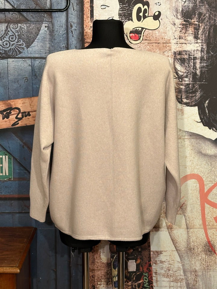 Unifarbener, verstellbarer Pullover in Beige (38/42)