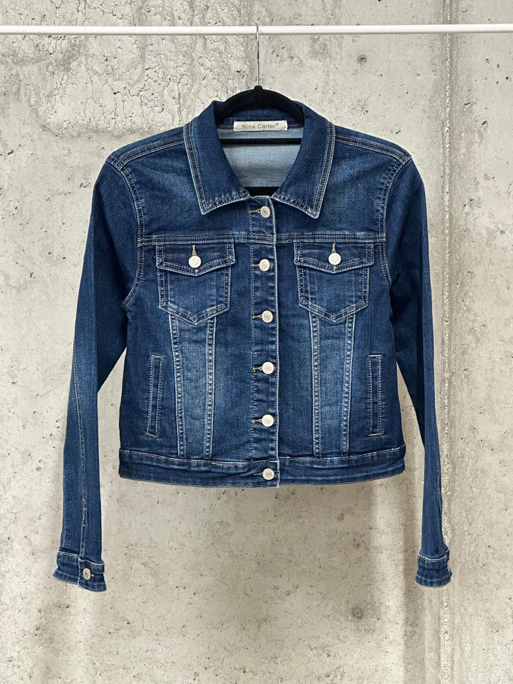 Veste en jean stretch "Lana" denim foncé (S 34  ➡️ XXL 42)