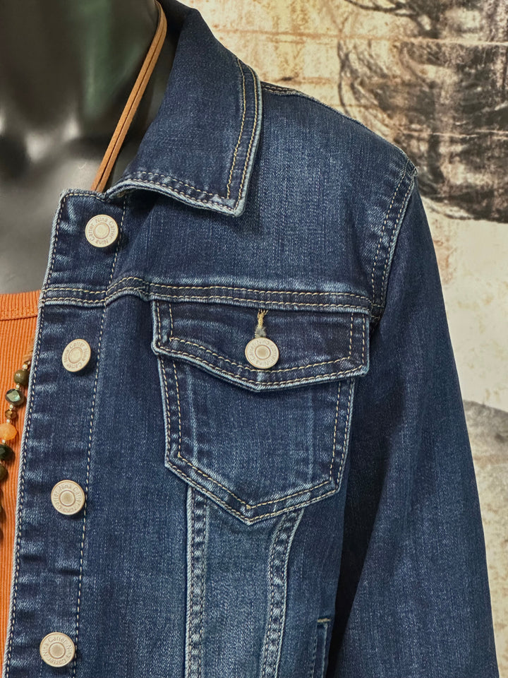 Veste en jean stretch "Lana" denim foncé (S 34  ➡️ XXL 42)
