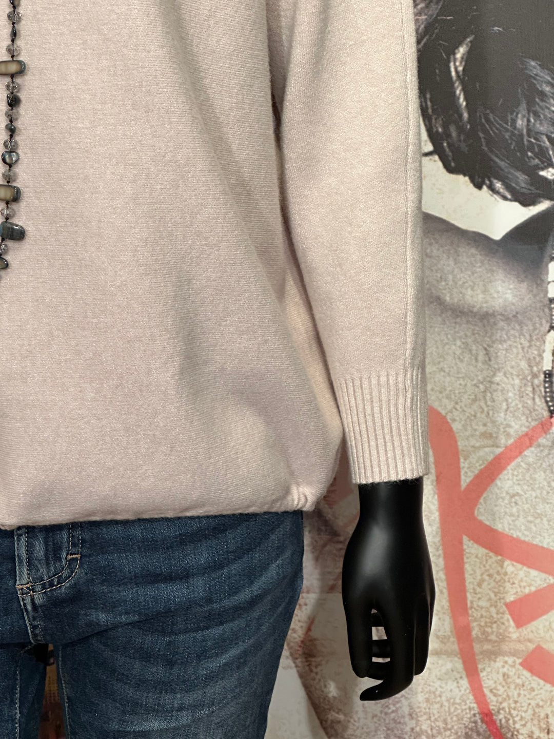Unifarbener, verstellbarer Pullover in Beige (38/42)