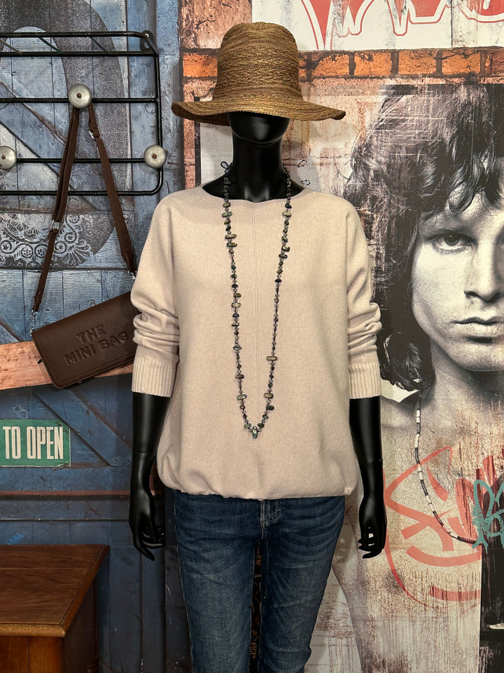 Unifarbener, verstellbarer Pullover in Beige (38/42)