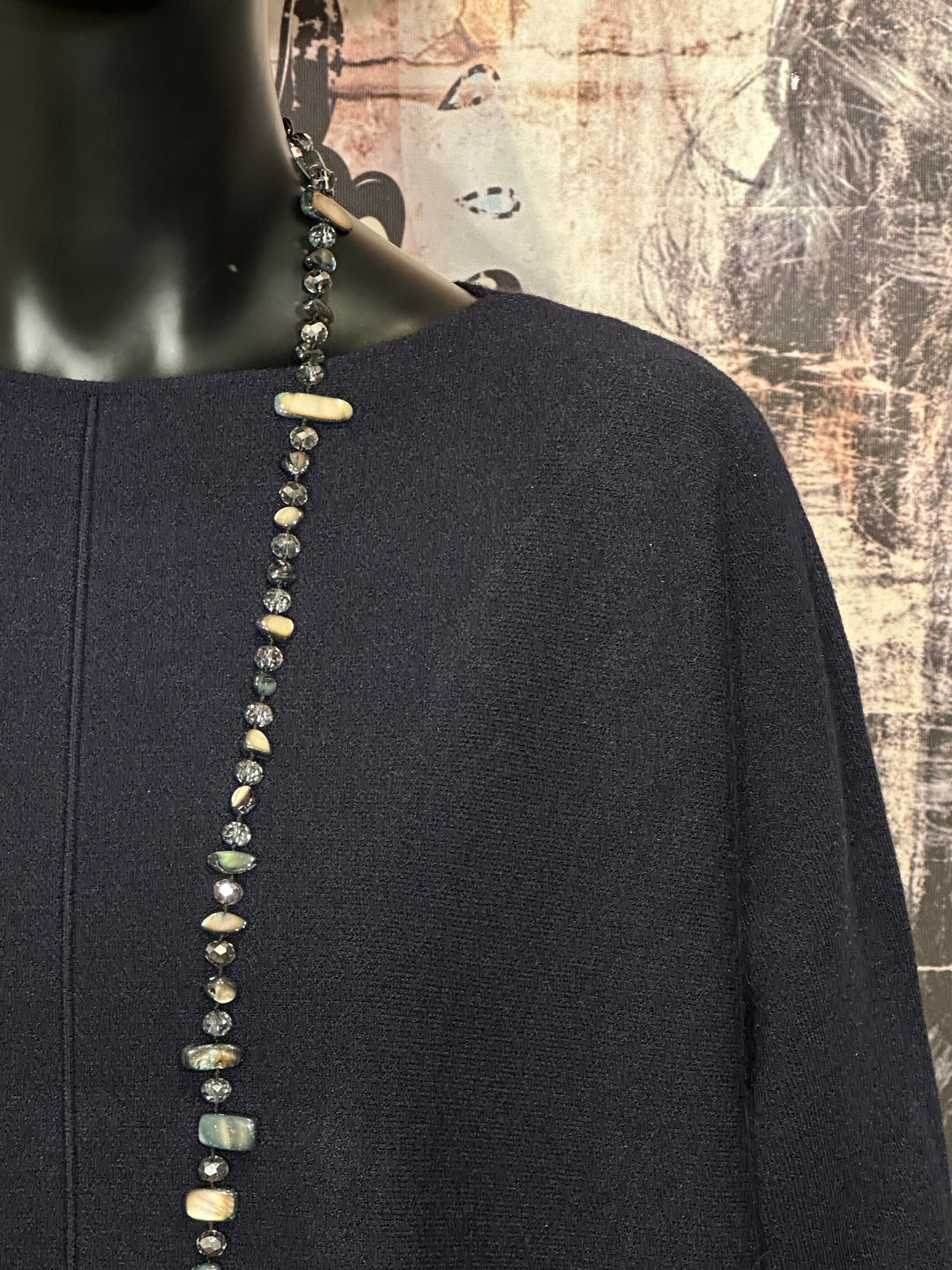 Unifarbener, verstellbarer Pullover in Marineblau (38/42)