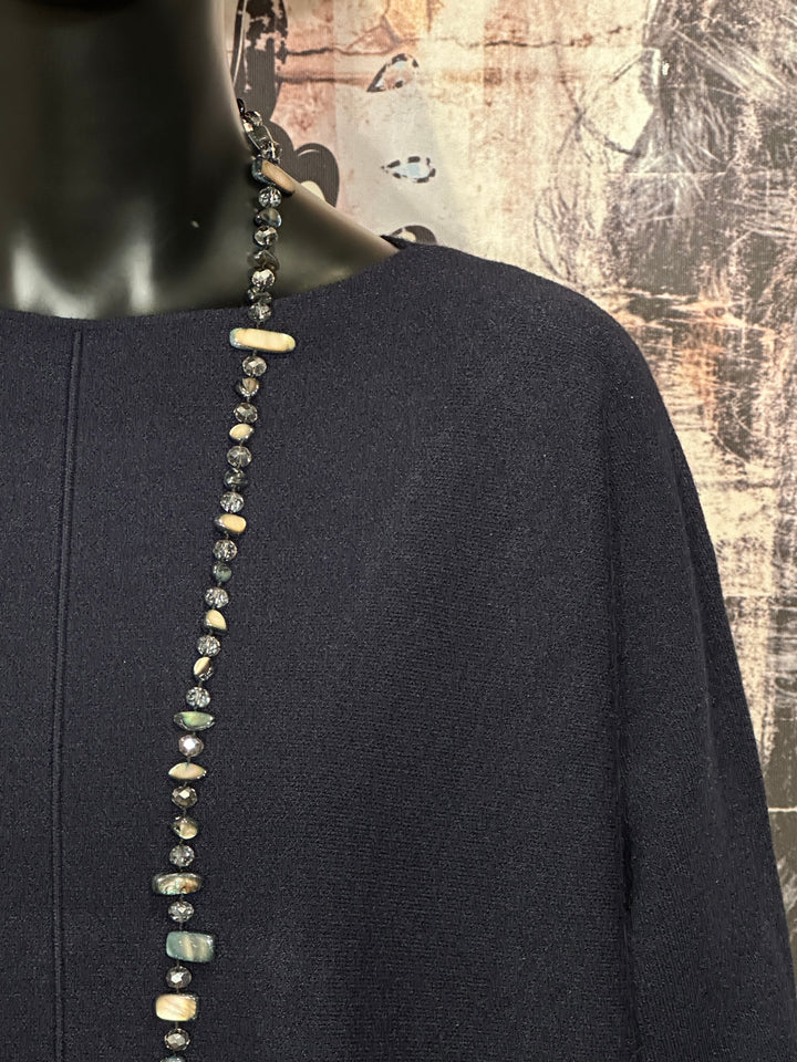 Pull uni ajustable bleu marine (38/42)